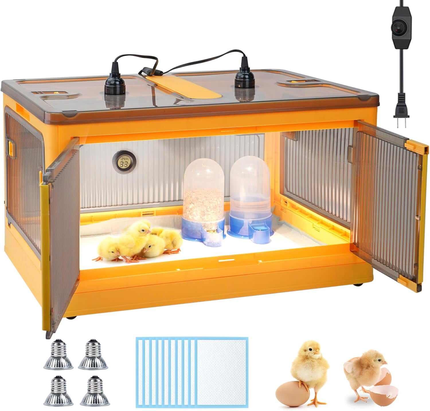 Chicken Heat Lamp Chick Brooder Heating Plate - 10x10 Inch Adjustable ...