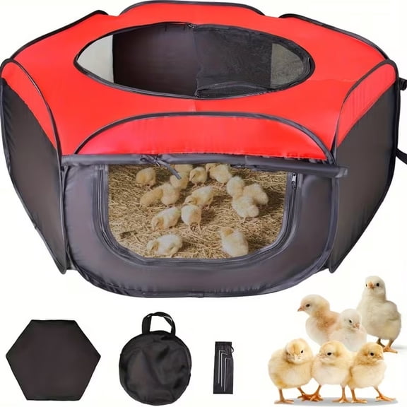 Chicken Brooder Box for 15 Chicks Dual Door Pen Starter Kit