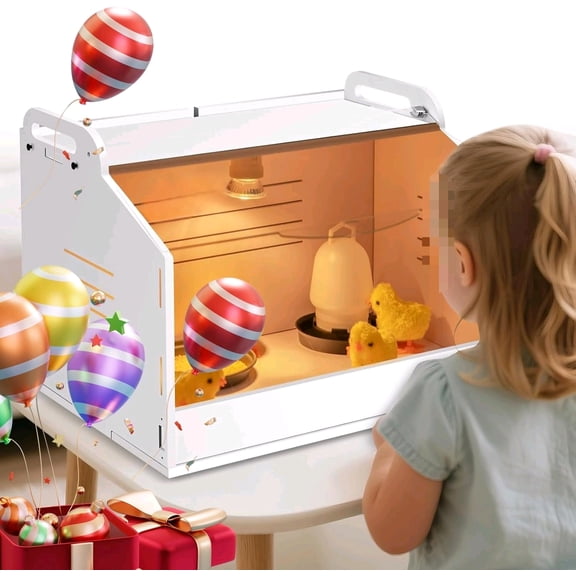 Chicken Brooder Box for Chicks, Quail Brooder with Heating Lamp, 2 Mode Thermometers Warms Up to 10 Chicks for Duckling Parrot Lizard