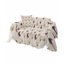 Chicken Brown Sofa Couch Covers for Dog,Washable Sectional Couch Slipcovers for Loveseat with Tassels,Retro Farmhouse Country Floral Botany Non Slip Sofa Throw Cover Blanket Large 71''x102''