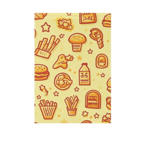 Chicken Burger and Fries Garden Flag 12X18 Double Sided Yard Flags for Outside Outdoor All Seasonal Decoration
