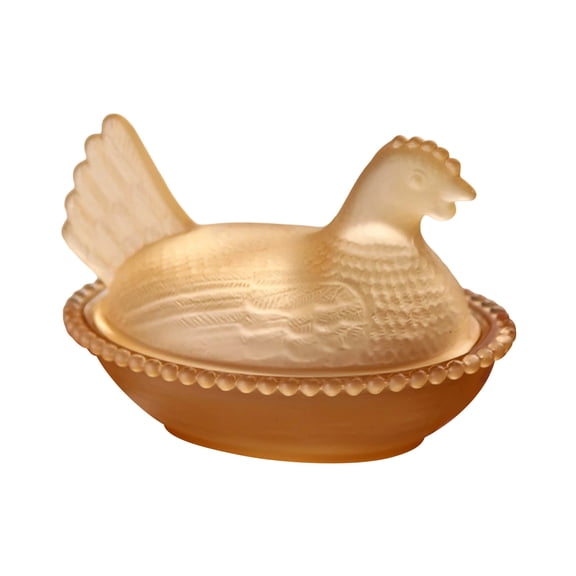 Chicken Candy Tray with Lid, Rustic Farmhouse Candy Bowl, Ceramic Candy Jar with Hinged Lid, Country Kitchen Counter Decor for Treats Storage