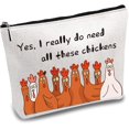 thumbnail image 1 of Chicken Canvas Makeup Bags Cosmetic Bag Multi-Purpose Pen Case with Zipper Travel Toiletry Bag for Keys Lipstick Card Women Pencil Case Gift DIY Craft Thanksgiving 10 x 7Inch-Need Chickens for DIY, 1 of 9