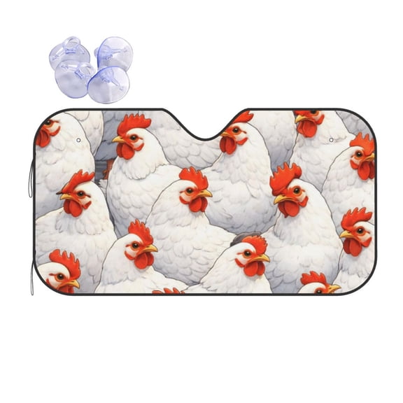 Chicken Car Windshield Sun Shade Universal Fit Auto Sun Visor Protector
