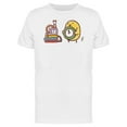 thumbnail image 1 of Chicken Carrying Clocks Cartoon T-Shirt Men -Image by Shutterstock, Male 3X-Large, 1 of 2