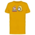 thumbnail image 1 of Chicken Carrying Clocks Cartoon Tee Men's -Image by Shutterstock, 1 of 2