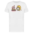 thumbnail image 1 of Chicken Carrying Clocks Cartoon Tee Men's -Image by Shutterstock, 1 of 2