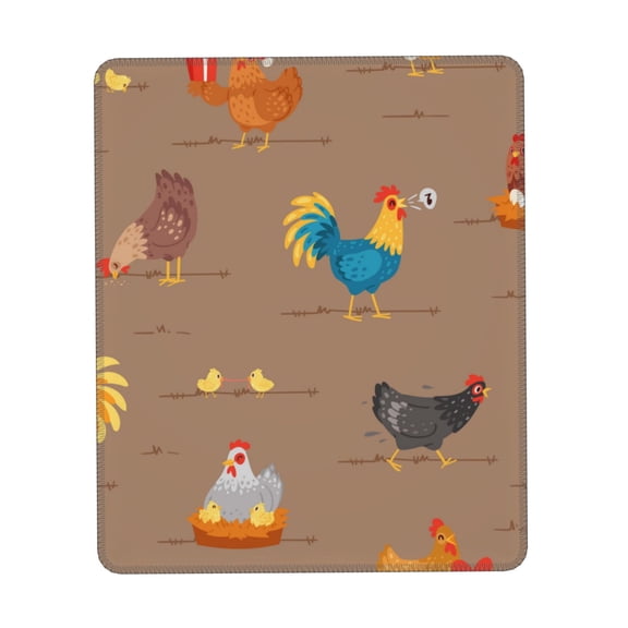 Chicken Cartoon Chick Hen Music Gaming Mouse Pad 7.9 x 9.5 in Rectangle Computer Mousepad Mat Non-Slip Rubber Base for Office Laptop PC