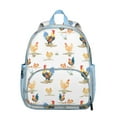 thumbnail image 1 of Chicken Chick Pattern Student Backpack – Egg, Hen, Rooster, Cluck, Coop Design with Floral Garden Aesthetic and Watercolor Farm Art, 1 of 4