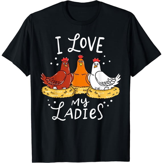 Chicken Chicks Eggs Farmer Funny Gift Womens T-Shirt Black Large