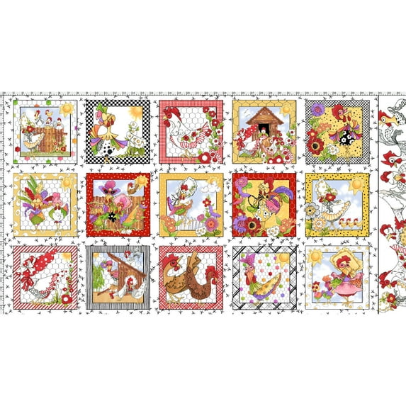 Chicken Chique Fabric Panel