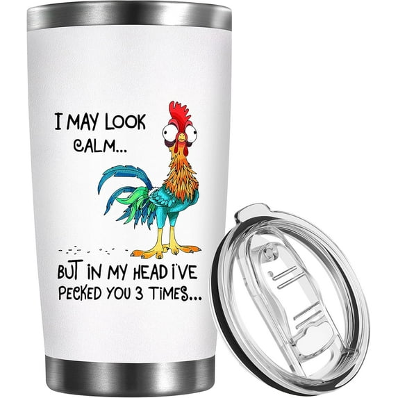 Chicken Choice for Chicken Lovers Women Men Funny Roaster Chicken Themed Ideas Girls for Friends 20 oz Stainless Steel Coffee Tumbler Cup Birthday Choice for Mothers Day Christmas, Chick