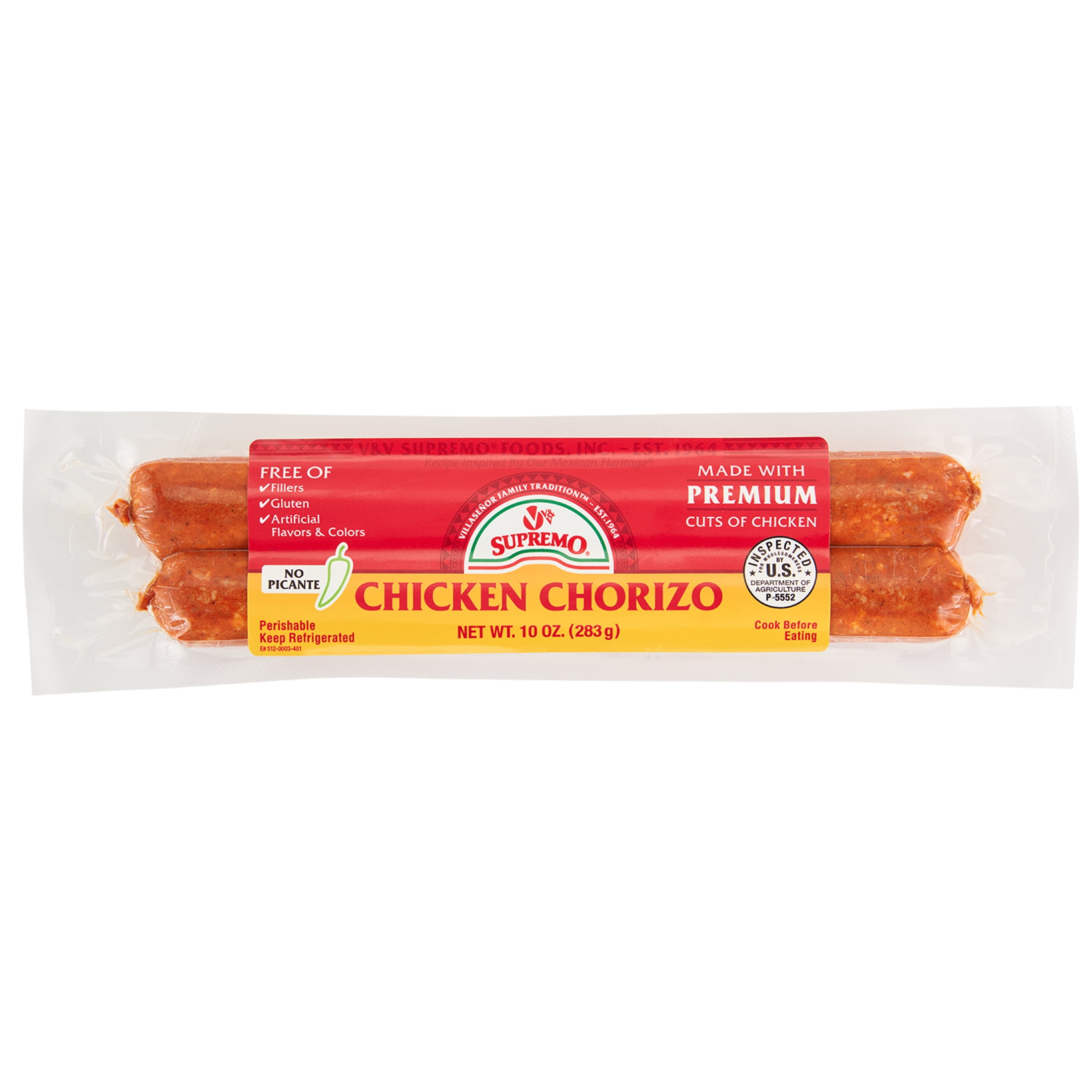 V&V Supremo Authentic Mexican Style Premium Chicken Chorizo