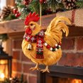 thumbnail image 1 of Chicken Christmas Ornament Acrylic Chicken with Scarf Pendant Holiday Party Christmas Tree Decorations Rooster Hanging Pendant Gift, 1 of 6