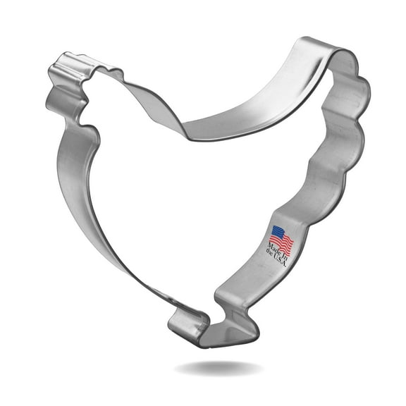 Chicken Cookie Cutter 3.75 in Made in the USA Foose Cookie Cutters Tin Plated Steel Cookie Mold