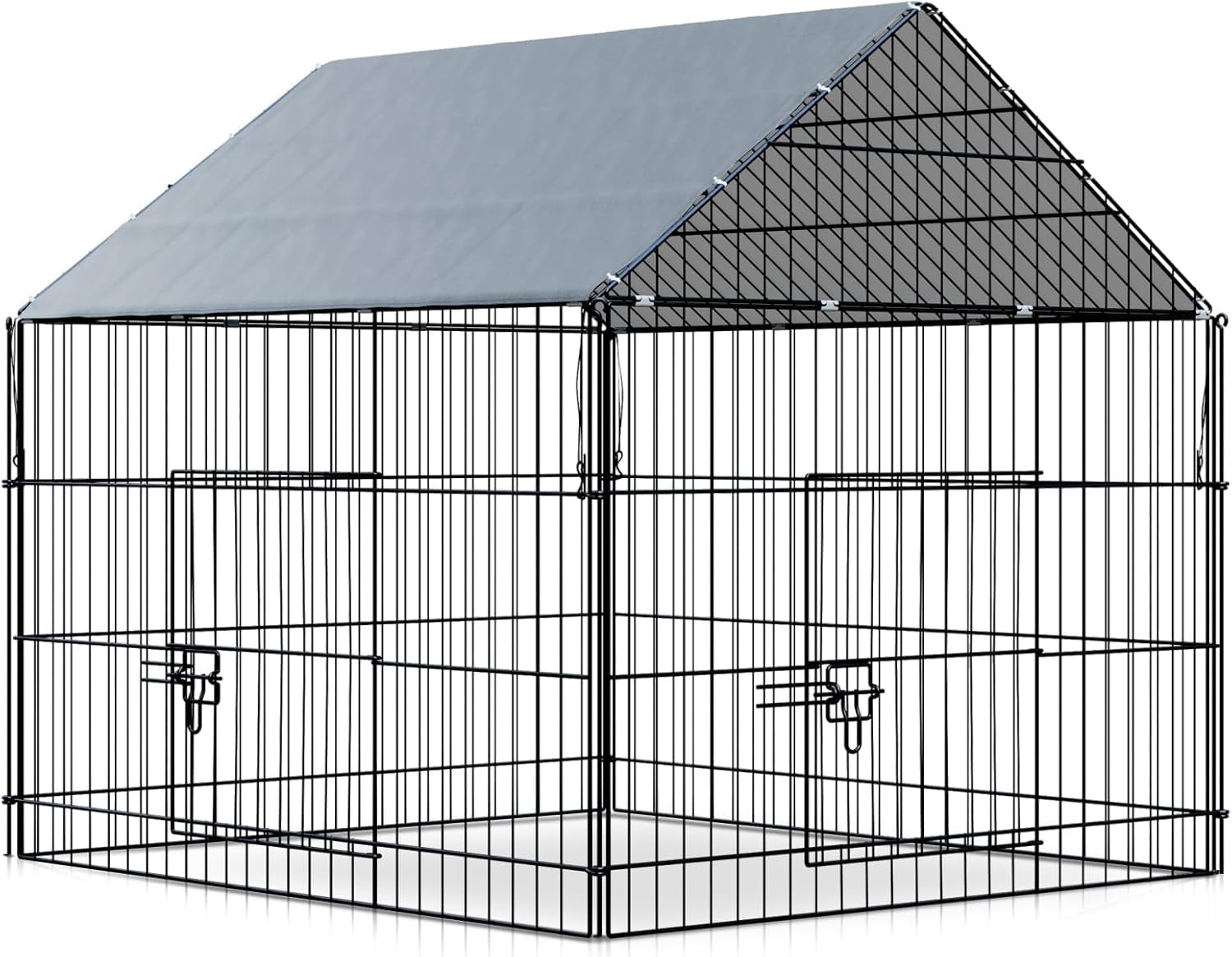 Chicken Coop 44"×41" Chicken Run for Yard Metal Chicken Pen with