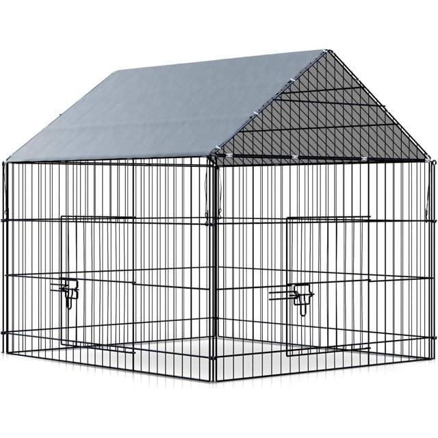 Chicken Coop 44"×41" Chicken Run for Yard Metal Chicken Pen with