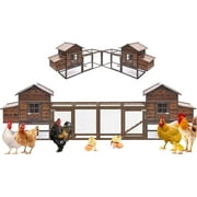 Chicken Coop for 8 Chickens Wooden Indoor Outdoor Hen Fence Chicken Coop and Run,Chicken Cage with Nesting Box & Removable Tray,Small Animal Hutch for Backyard PoultryBrown 160IN)