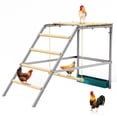 thumbnail image 1 of Chicken Coop Accessories Set - Perch, Swing & Ladder for Hens (37"x20"x28"), 1 of 11