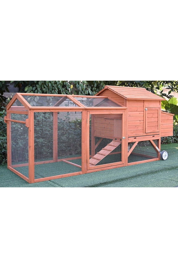 Backyard Hen House for 4 to 6 Chickens with Nesting Box, 96"(L) x 35"(W) x 44"(H), 96"