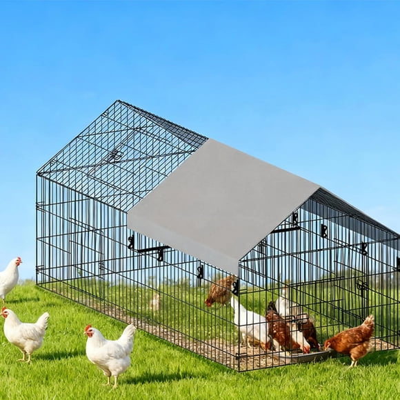 Chicken Coop, Chicken Run Pen for Yard with Cover Outdoor Metal Portable Chicken Tractor Cage Enclosure Crate Outside for Small Animals Duck Rabbit Hen 86"×40"