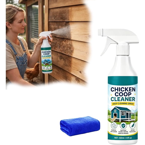 Chicken Coop Cleaner Spray – Chicken And Coop Poultry Spray (1PCS) | Eliminate Residues on Chicken Coop, Brooder, Nest Boxes, Hen Houses & More