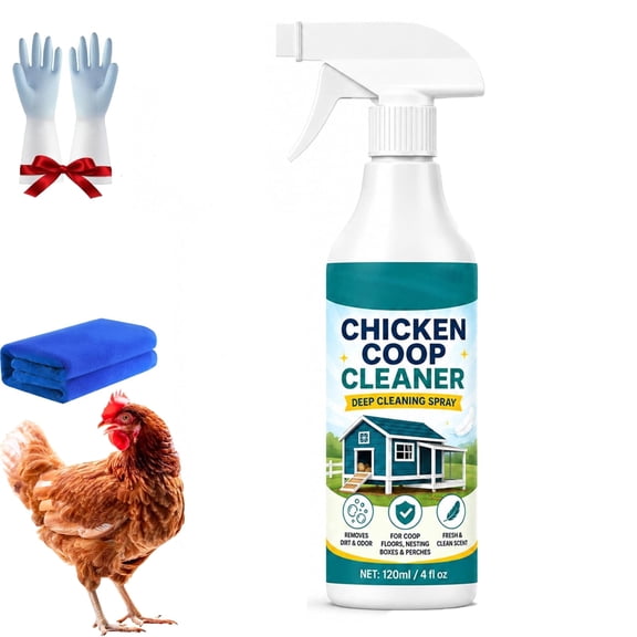 Chicken Coop Cleaner Spray, Chicken Coop Deodorizer & Cleaner Spray, Deep Cleaning Poultry Coop Care Solution, Daily Maintenance Spray for Nesting Boxes, Perches and Floors