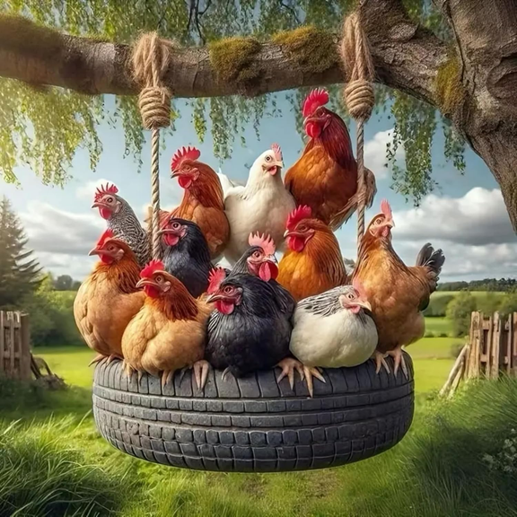 Chicken Coop Diamond Art Kits for Adults, 5D Diamond Painting for Beginners, DIY Full Drill Round Gem Painting Dot Art for Home Decor 11.8x11.8 Inch