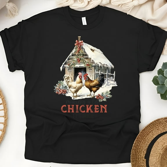 Chicken Coop Graphic T-Shirt | Funny Farm Animal Tee for Men Women Kids, Black, Size XL