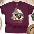 thumbnail image 1 of Chicken Coop Graphic T-Shirt | Funny Farm Animal Tee for Men Women Kids, Maroon, Size S, 1 of 6