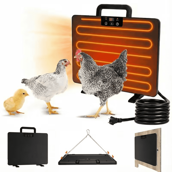 Chicken Coop Heater, 200W Heating Panel with Adjustable Temperature & Cycle Mode, Brooder Plate for Chicks Winter Poultry Ducks & Small Pets