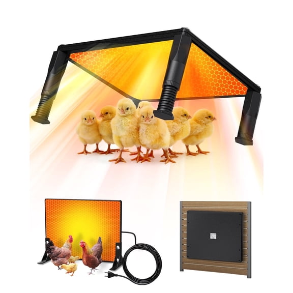 Brooder Heater for Chicks with Timer, Chicken Brooder Thermostat Plate Chick Flat Panel Chick Heater, Chicken Coop Heater with Adjustable Temp (41~176℉℉/50~80℃) Incubator Chick Coop for Pets, Chicks