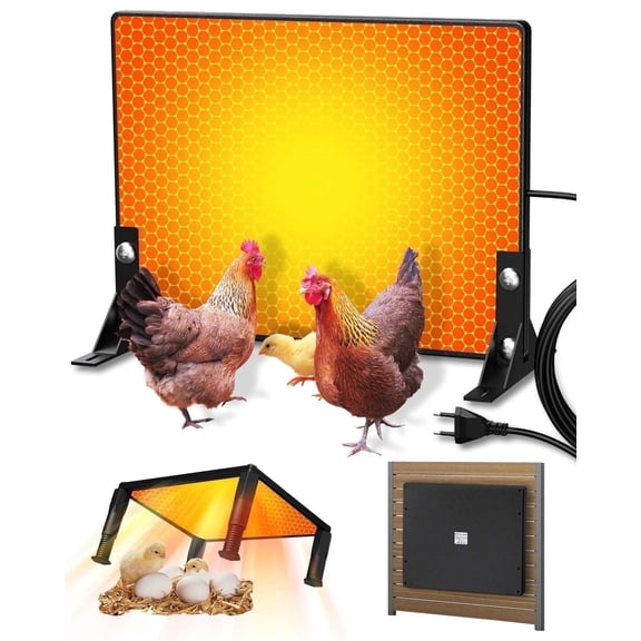 Chicken Coop Heater with Timer, 110w Winter Heating Plate Chick Flat Panel Chick Heater, Suitable for 40cm X 30cm Incubator Chick Coop for Pets, Chicks, Kittens, Farm Frost Protection