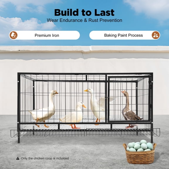 Chicken Coop Iron Large Durable Chicken Enclosure With Automatic Egg Collection for Indoor&Outdoor Use