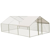 Chicken Coop,Large Metal Chicken Run Pen with Waterproof & Anti-UV Cover, Outdoor Chicken Pen for Backyard9.8x 6.6 x 6.6FT