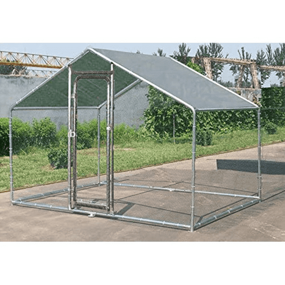 Chicken Coop Outlet Deluxe Large Metal 7x10 ft Chicken Coop Backyard Hen House Cage Run Outdoor Cage
