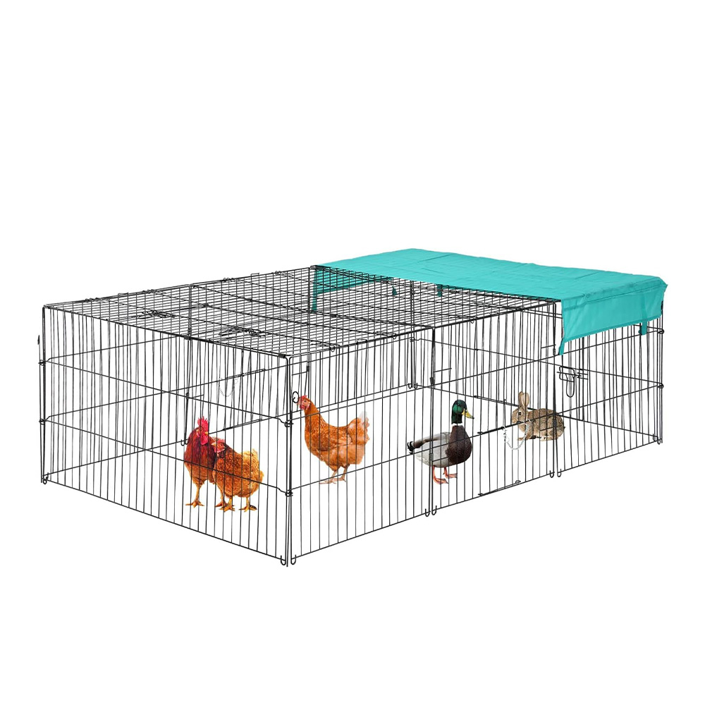 Chicken Coop Playpen, Small Animal Enclosure Cage with 8 Clips Design