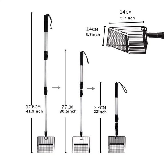 Chicken Coop Rake Retractable Cat Litter Scoop Chicken Coop Cleaning Tools Poop Shovel Garden Separating Poop And Debris Tools