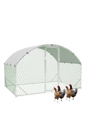 Chicken Coop Run for 8-10 Chickens-Large Metal Chicken Coop for Yard, Walk-in Chicken Cages for Outside, Duck and Hen House with Roof for Farm and Outdoor