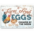 thumbnail image 1 of Chicken Coop Sign - Farm Fresh Eggs - Durable Metal Sign - Use Indoor/Outdoor - Makes Great Chicken Eggs Farm Decor Under $20 (8" x 12"), 1 of 3