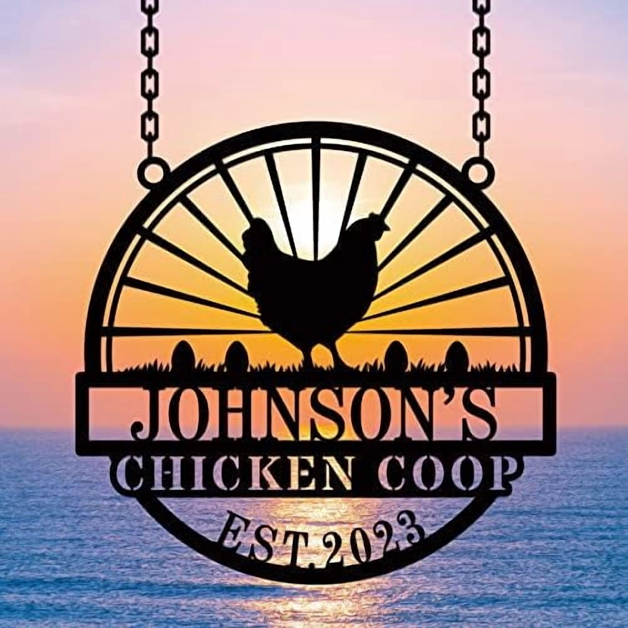Chicken Coop Sign, Personalized Hen Chick Sign, Chicken Hens Farm ...