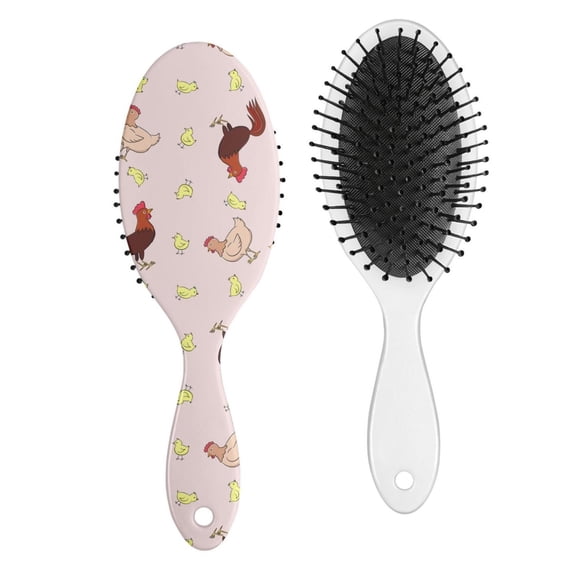 Chicken Coop Themed Smoothing Brush - Ergonomic Handle for Easy Detangling, Reduces Frizz