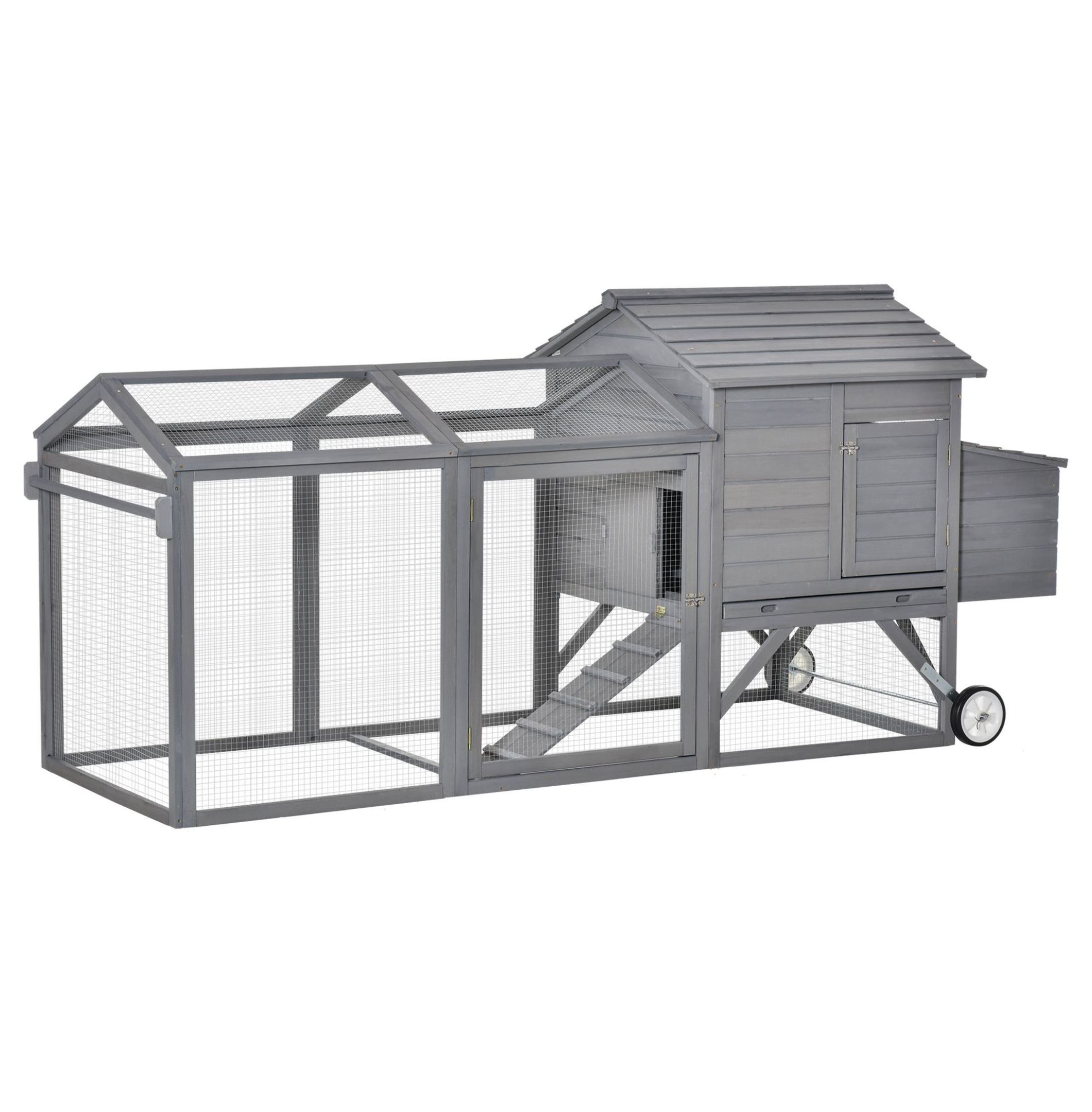Chicken Coop Wooden Portable Rabbit Hutch Hen House - Outdoor Poultry ...