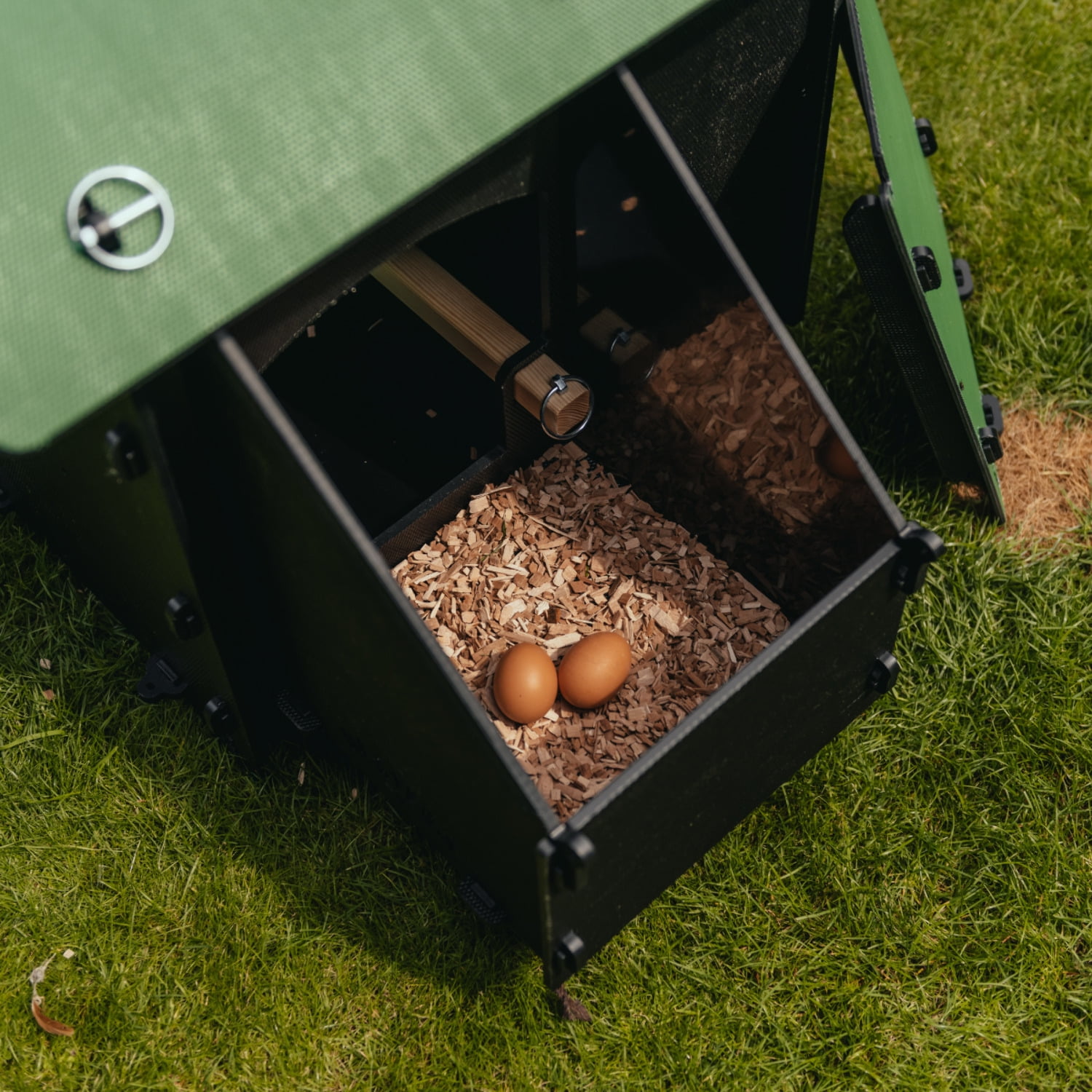 Large Black and Green Recycled Plastic Chicken Coop