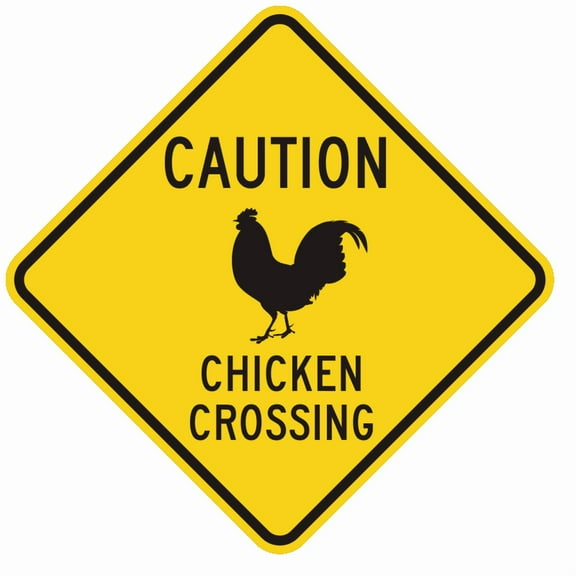 Chicken Crossing Caution Sign Most Competitive Prices Sign 12 Inch Aluminum Uv Ink Printed For House And Business