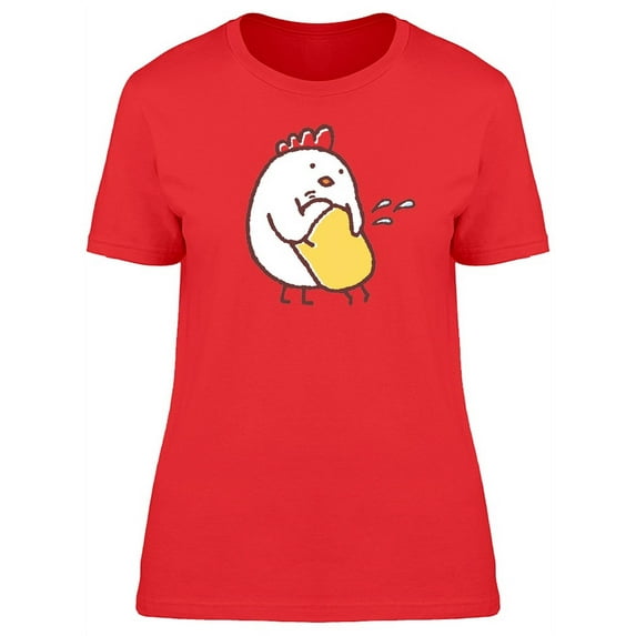 Chicken Crying With Mom Cartoon Tee Women's -Image by Shutterstock