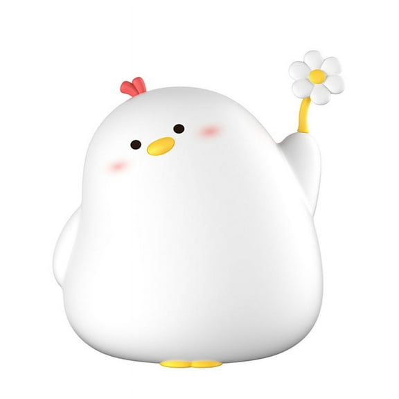 Chicken Cute Night Light, Nightlight for Room/Bedside, Silicone Soft Lamp with 30Min Timer and Auto Off,,1 x Night lamp 1 x USB Cable,White