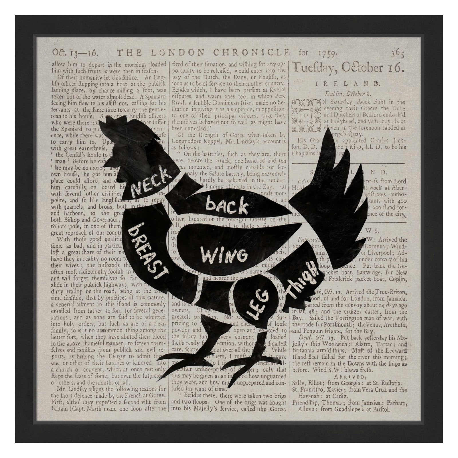 "Chicken Cuts" Framed Painting Print