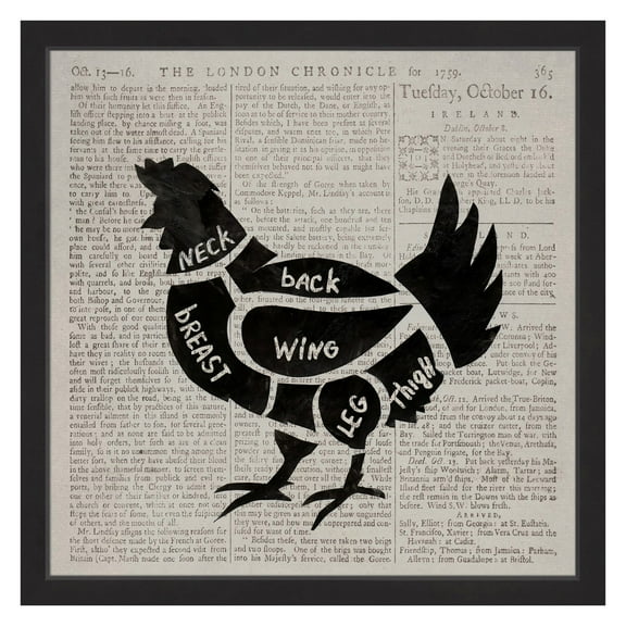 "Chicken Cuts" Framed Painting Print