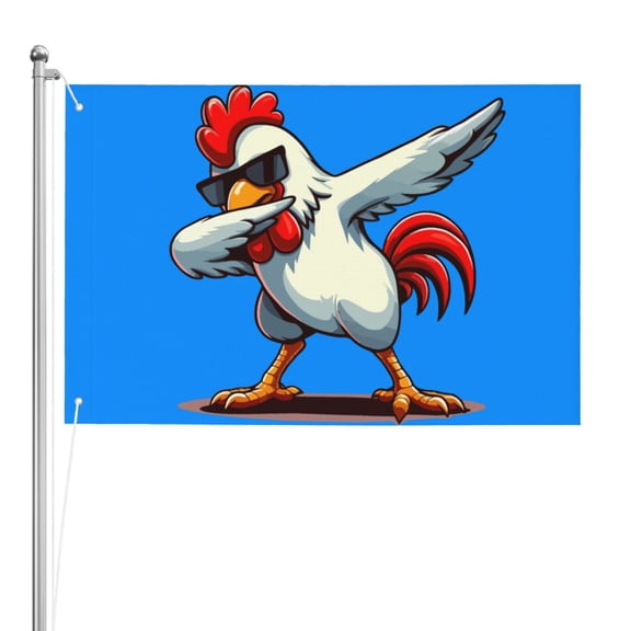 Chicken Dabbing Double Sided Flag 2x3ft For Home/Company/Indoor Outdoor Decoration Flag 100% Polyester Banner